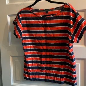 Silk T-shirt. Red and blue striped